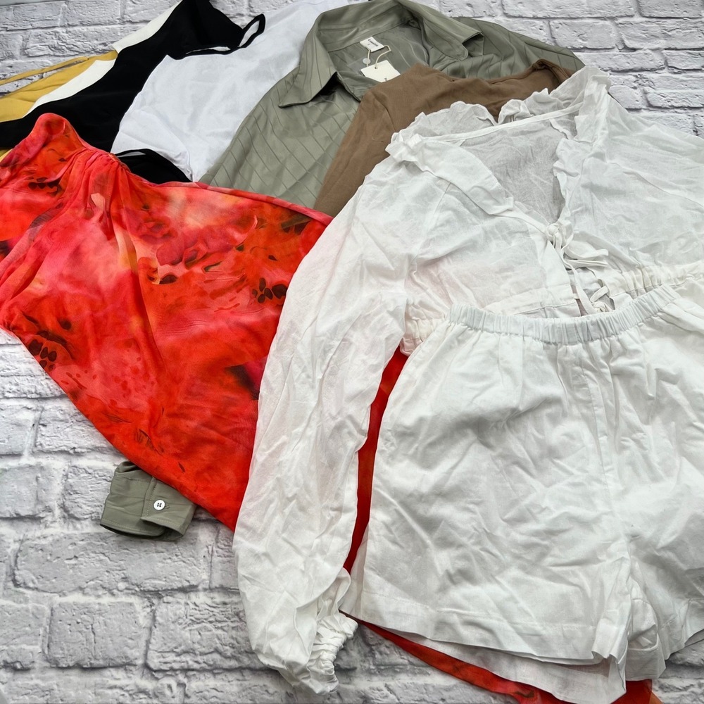 Commense NWT 7 Piece Lot Dress Shirt Shorts Tops Mixed Colors Contemporary S